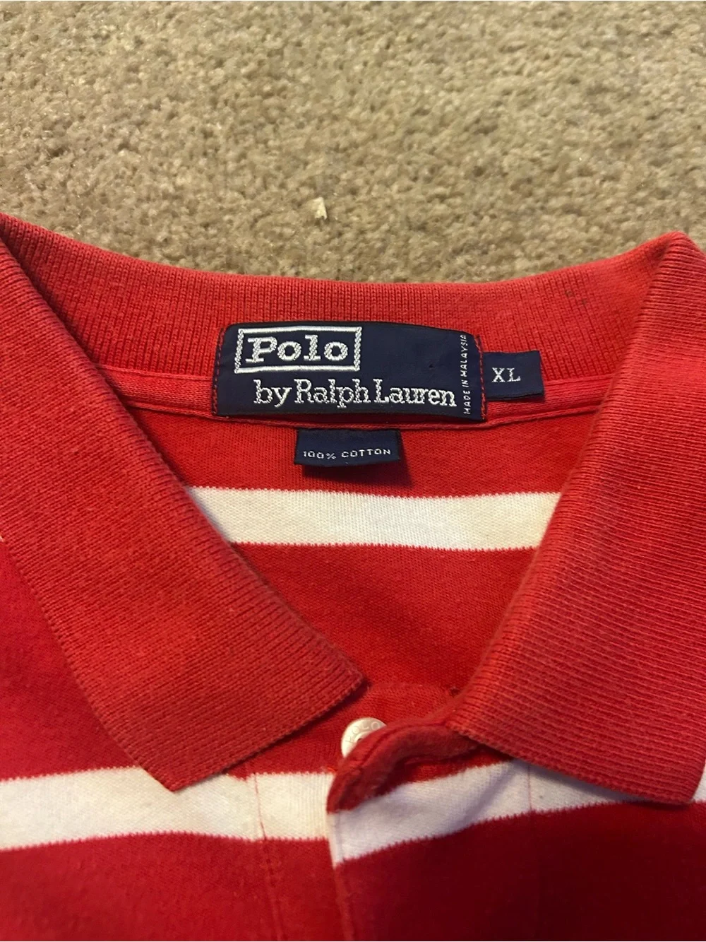 Striped Polo Shirt in Red, Blue & Orange